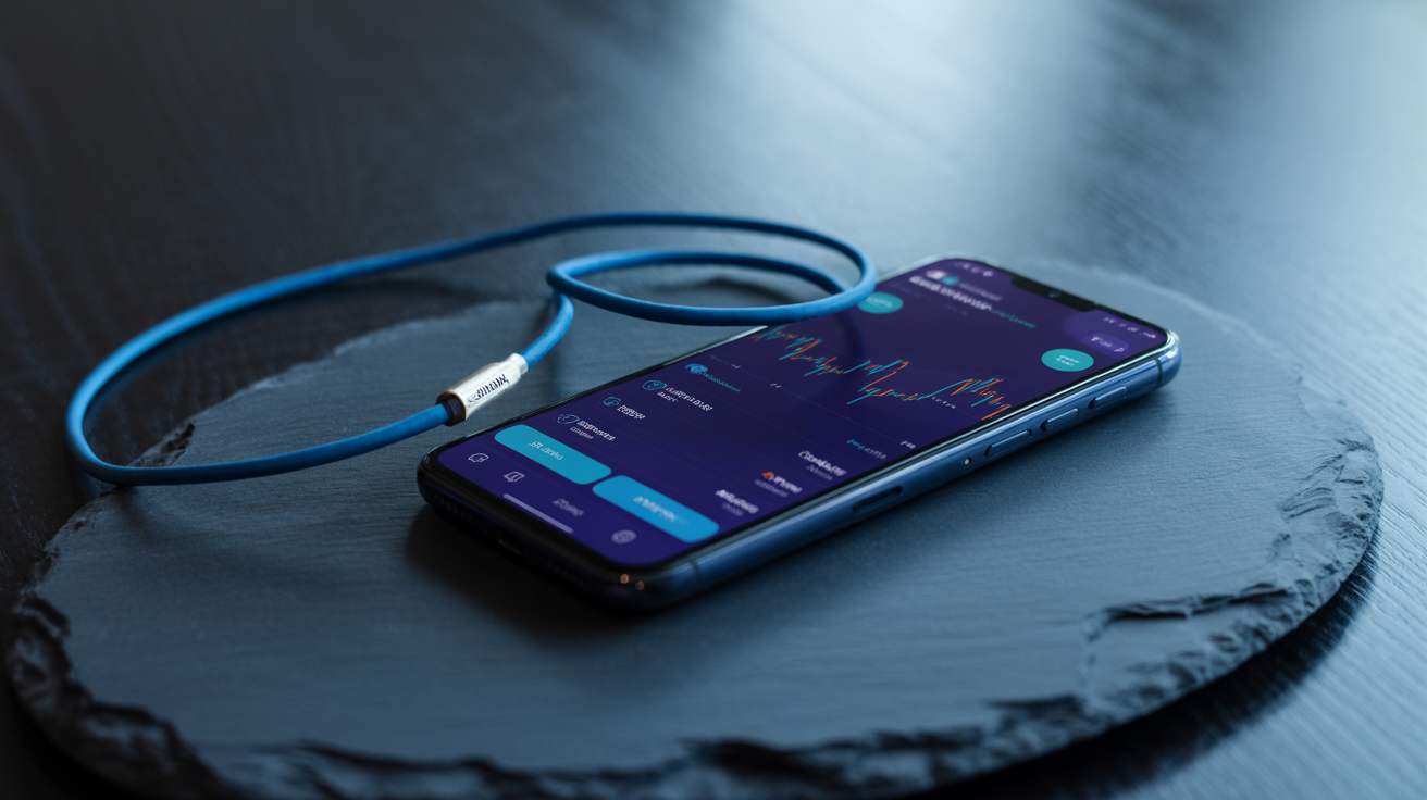 Photo: Smartphone showing a crypto trading app with market data