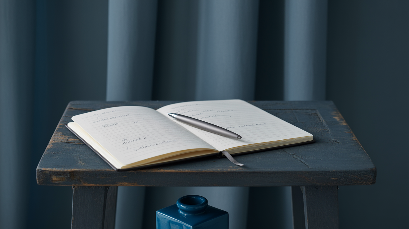 Photo: Trading journal with handwritten entries tracking trades and emotional states