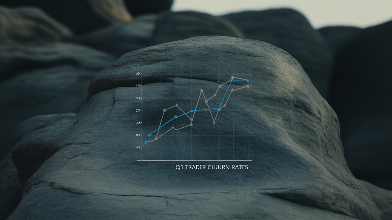 Photo: Graph depicting the rise in trader churn in Q1